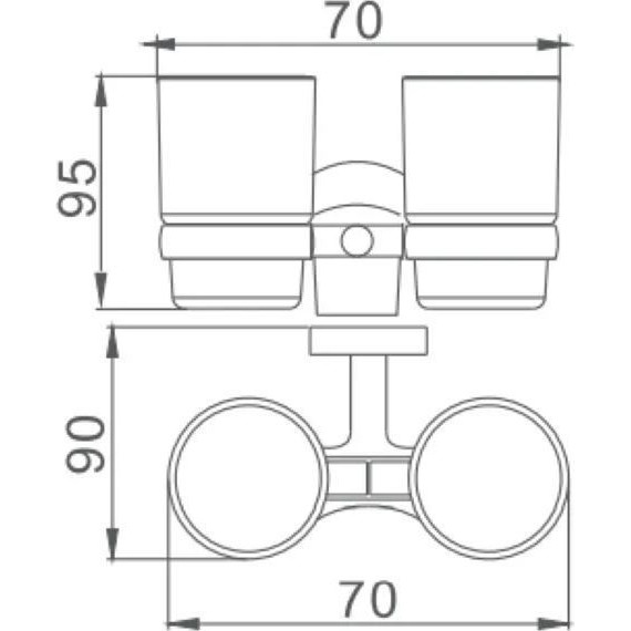 Стакан двойной для зубных щеток Haiba HB8708, цвет чёрный матовый - 2 Стакан двойной для зубных щеток Haiba HB8708, цвет чёрный матовый фото 2