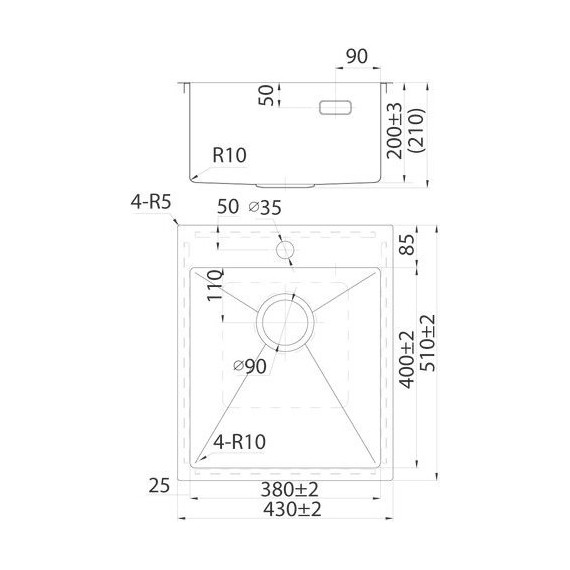 Кухонная мойка Iddis Haze HAZ43S0i77 1 мм, сатин фото 4