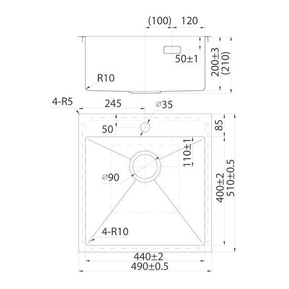 Кухонная мойка Iddis Haze HAZ49S0i77 1 мм, сатин фото 4