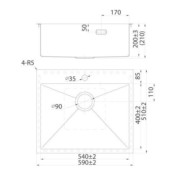 Кухонная мойка Iddis Haze HAZ59S0i77 1 мм, сатин фото 4
