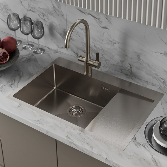 Кухонная мойка Iddis Haze HAZ78SLi77 1,2 мм, сатин R фото 3