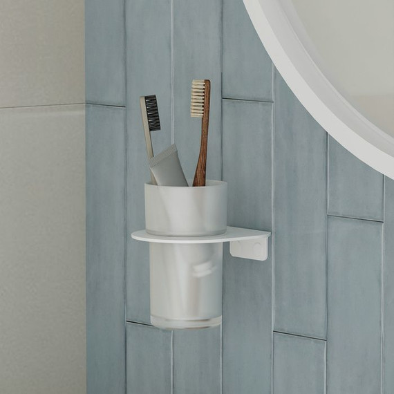 Стакан для зубных щеток Iddis Noa NOAWTG0i45, цвет белый матовый фото 2