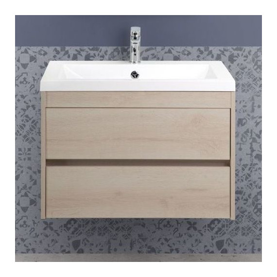 Тумба подвесная с раковиной Art&Max Family-750-2C-SO-PB 75 см, сканди фото 