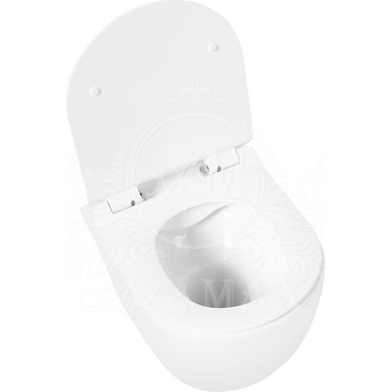 Унитаз подвесной безободковый Art&Max Ovale AM011CHR, Цвет производителя: белый фото 5