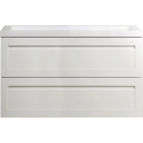 Тумба подвесная с раковиной Art&Max AM-Platino-1000-2C-SO-BM 100 см, белый матовый фото 