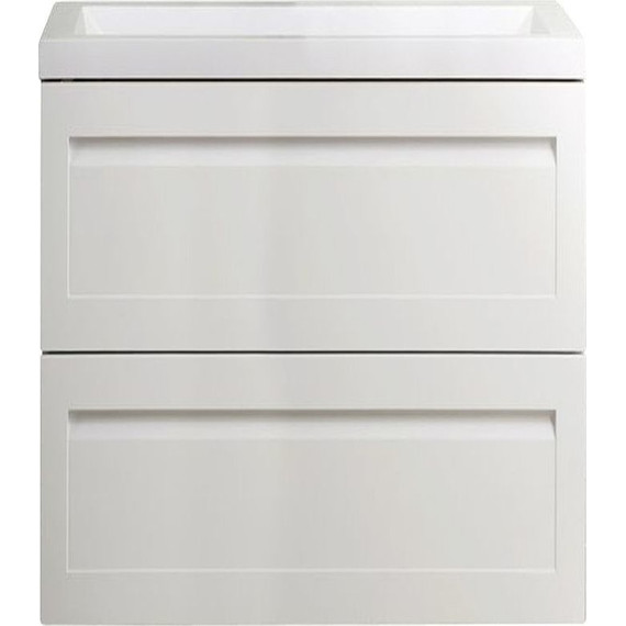 Тумба подвесная с раковиной Art&Max AM-Platino-580-2C-SO-BM 58 см, белый матовый фото 