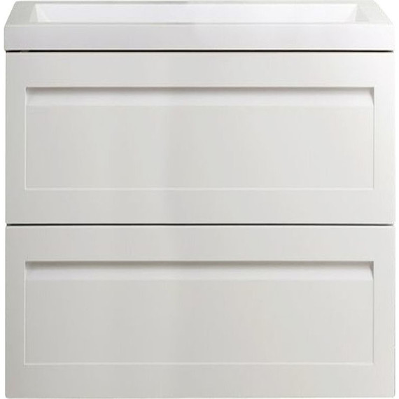 Тумба подвесная с раковиной Art&Max AM-Platino-750-2C-SO-BL 75 см, белый глянец фото 