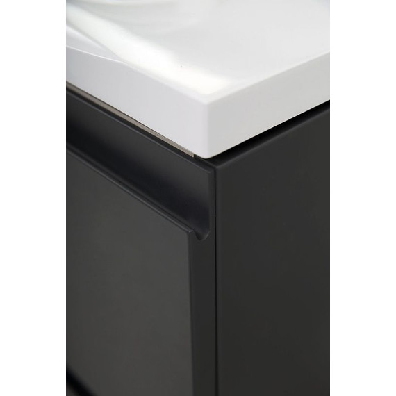 Тумба подвесная с раковиной Art&Max AM-Bianchi-1000-2C-SO-GM 100 см, серый матовый, Цвет фасада: серый фото 5