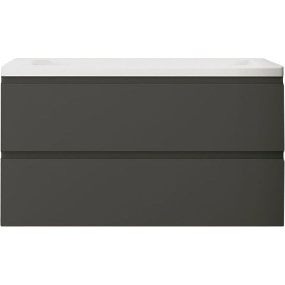 Тумба подвесная с раковиной Art&Max AM-Bianchi-1000-2C-SO-GM 100 см, серый матовый, Цвет фасада: серый фото 2