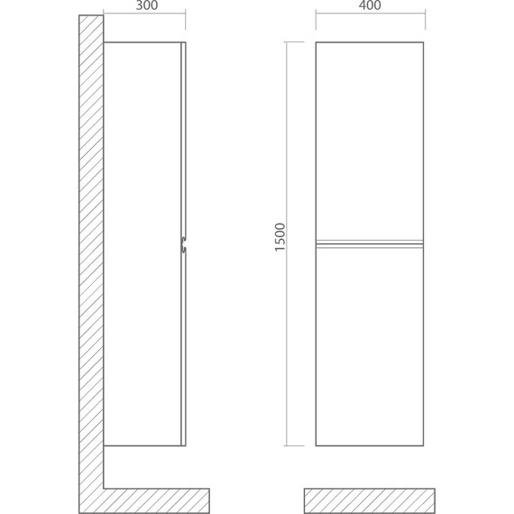 Пенал подвесной Art&Max AM-Bianchi-1500-2A-SO-GM 40 см, серый матовый - 3 Пенал подвесной Art&Max AM-Bianchi-1500-2A-SO-GM 40 см, серый матовый фото 3