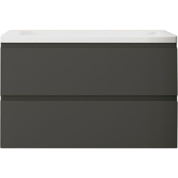 Тумба подвесная с раковиной Art&Max AM-Bianchi-900-2C-SO-GM 90 см, серый матовый, Цвет фасада: серый фото 2