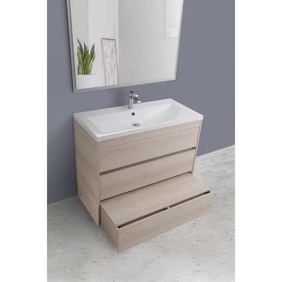 Тумба напольная с раковиной Art&Max Family-1000-3C-PIA-PB 100 см, сканди фото 3