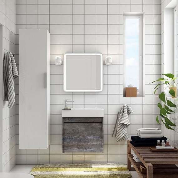 Тумба подвесная с раковиной Art&Max Family-500-1D-SO-PE 50 см, бетон экзотик фото 2