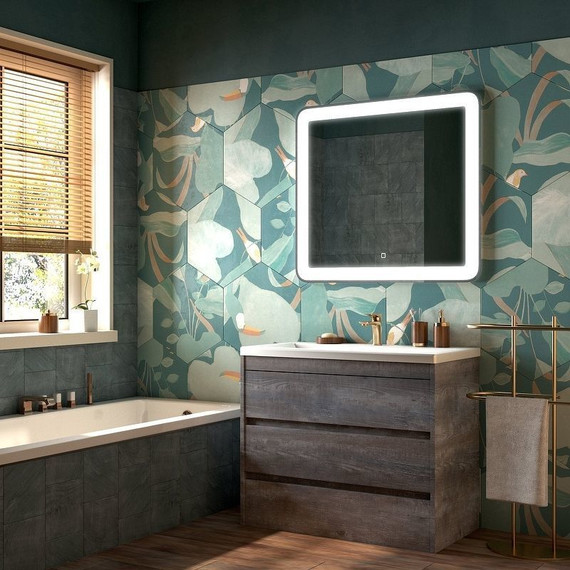 Тумба напольная с раковиной Art&Max Family-750-3C-PIA-PE 75 см, бетон экзотик фото 3