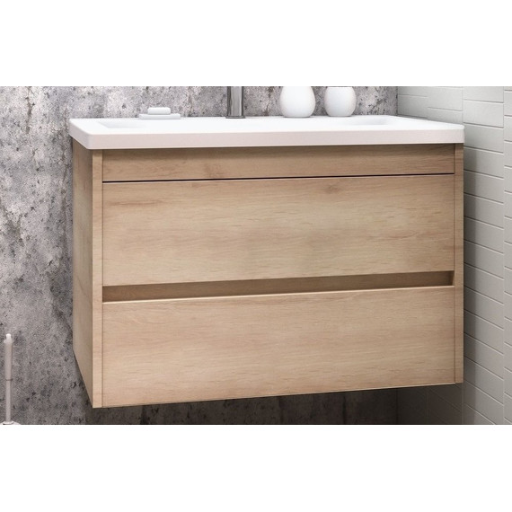 Тумба подвесная с раковиной Art&Max Family-1000-2C-SO-PB 100 см, сканди фото 3