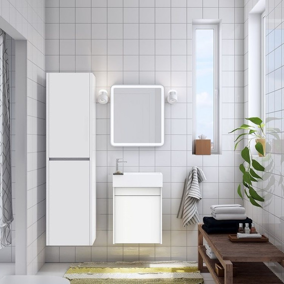 Пенал подвесной Art&Max Family-1500-2A-SO-BL 40 см, белый глянец фото 2