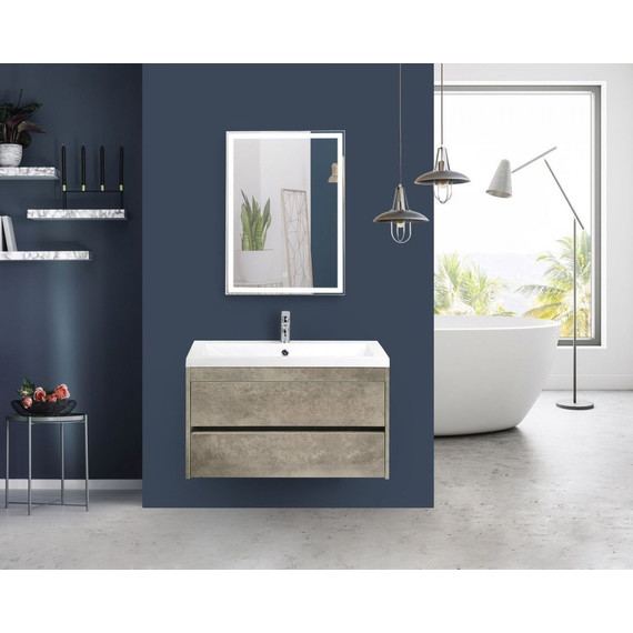 Тумба подвесная с раковиной Art&Max Family-900-2C-SO-CV 90 см, цемент фото 2