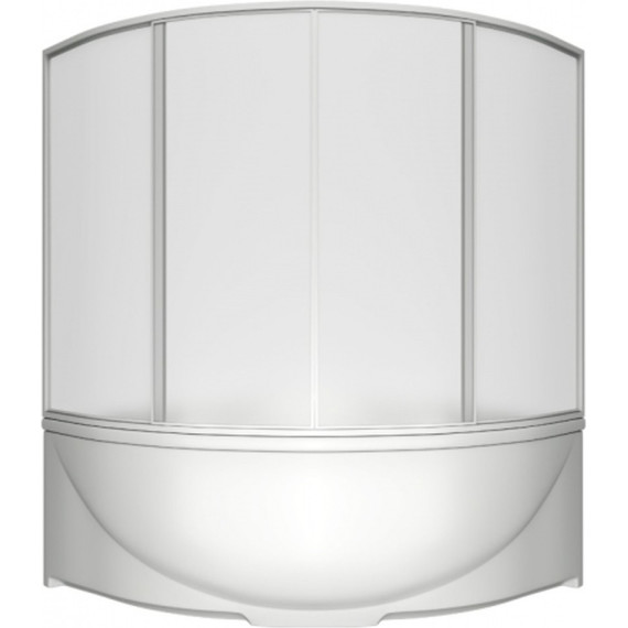 Шторка для ванны Bas Дрова 1600х1450 мм белый/матовое (пластик) фото 2