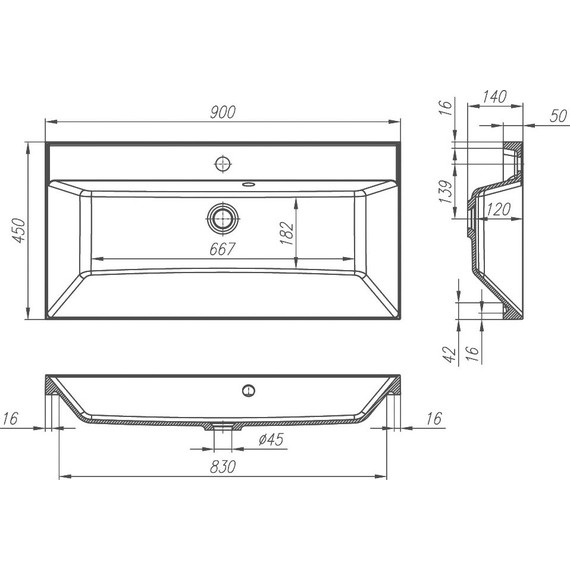 Тумба подвесная с раковиной Art&Max AM-Verona-Push-900-2C-SO-Ven 90 см, венециано фото 4
