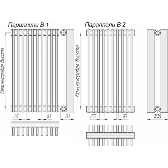 Радиатор KZTO Параллели В 1-300-30 750х330 мм (30 секций) фото 22