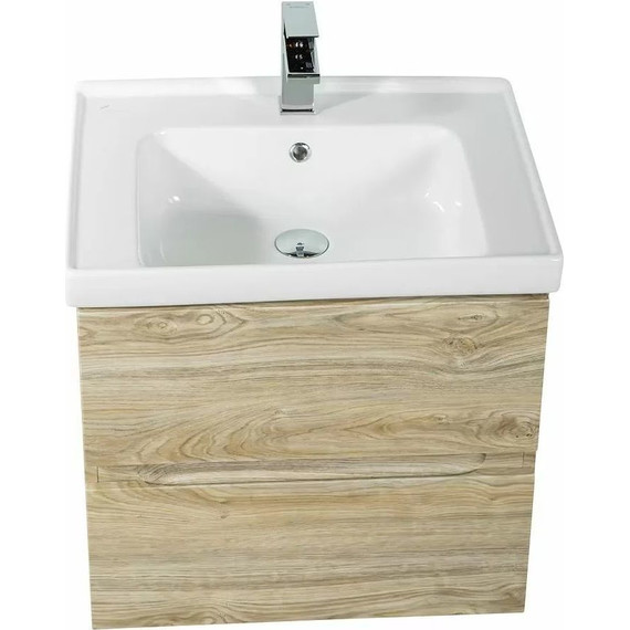 Тумба подвесная с раковиной Art&Max AM-Techno-600-2C-SO-LW823 60 см, дуб мелфорд фото 3