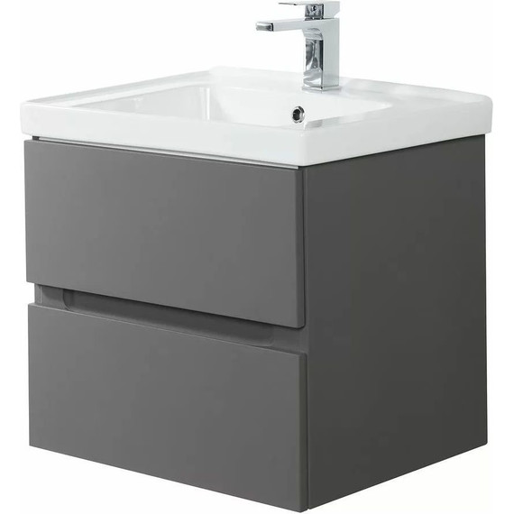 Тумба подвесная с раковиной Art&Max AM-Techno-600-2C-SO-MR960 60 см, смоки софт - 3 Тумба подвесная с раковиной Art&Max AM-Techno-600-2C-SO-MR960 60 см, смоки софт фото 3