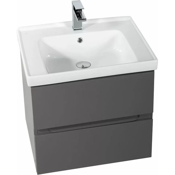 Тумба подвесная с раковиной Art&Max AM-Techno-600-2C-SO-MR960 60 см, смоки софт - 4 Тумба подвесная с раковиной Art&Max AM-Techno-600-2C-SO-MR960 60 см, смоки софт фото 4