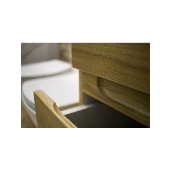 Тумба подвесная с раковиной Art&Max AM-Techno-600-2C-SO-LW674 60 см, дуб мадейра янтарь фото 9