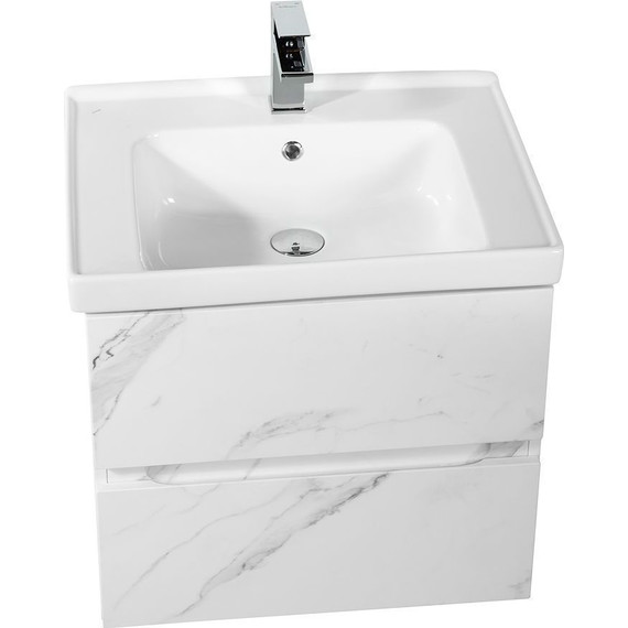 Тумба подвесная с раковиной Art&Max AM-Techno-700-2C-SO-MR960 70 см, монти мрамор фото 6