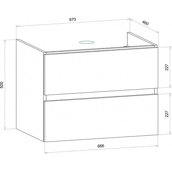 Тумба подвесная с раковиной Art&Max AM-Techno-700-2C-SO-LW635 70 см, сосна фото 9