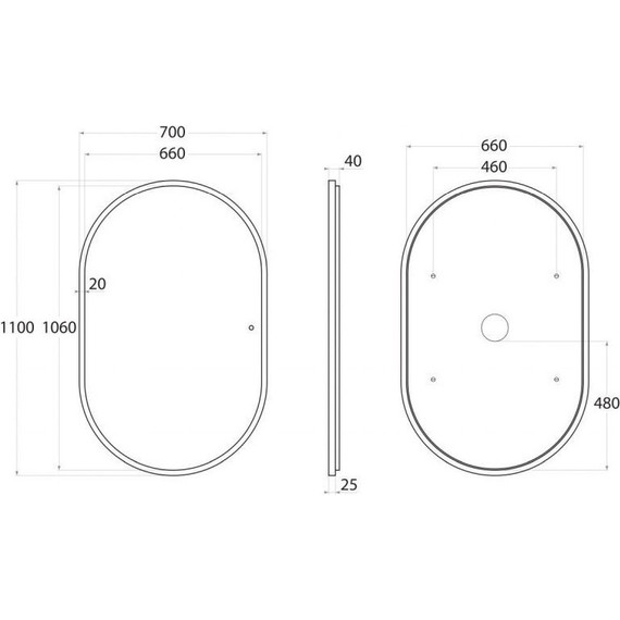 Зеркало Art&Max Bari Led 110 см AM-Bar-700-1100-DS-F фото 5