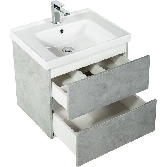 Тумба подвесная с раковиной Art&Max AM-Techno-900-2C-SO-LS935 90 см, бетон лофт натуральный - 4 Тумба подвесная с раковиной Art&Max AM-Techno-900-2C-SO-LS935 90 см, бетон лофт натуральный фото 4