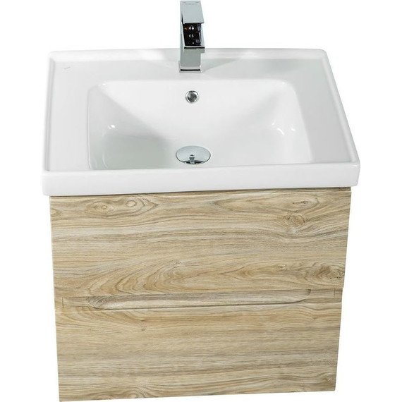 Тумба подвесная с раковиной Art&Max AM-Techno-900-2C-SO-LW823 90 см, дуб мелфорд фото 2