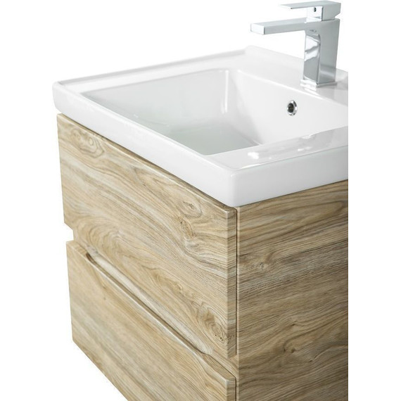 Тумба подвесная с раковиной Art&Max AM-Techno-900-2C-SO-LW823 90 см, дуб мелфорд фото 4