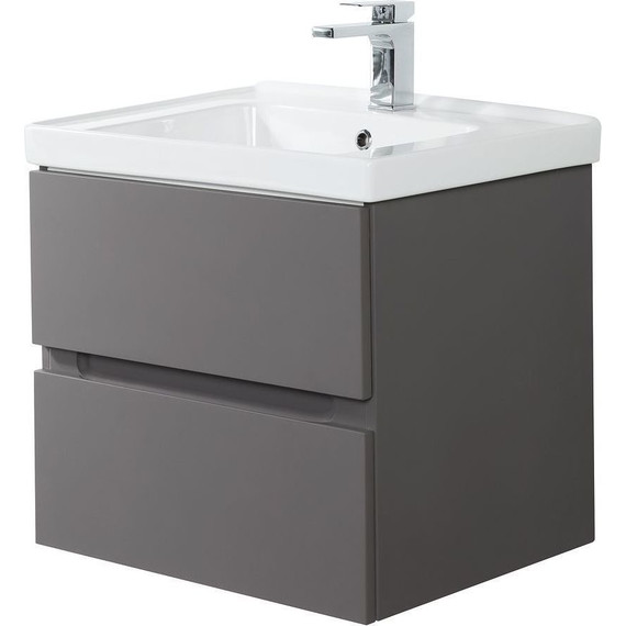 Тумба подвесная с раковиной Art&Max AM-Techno-900-2C-SO-ZB815 90 см, смоки софт - 2 Тумба подвесная с раковиной Art&Max AM-Techno-900-2C-SO-ZB815 90 см, смоки софт фото 2