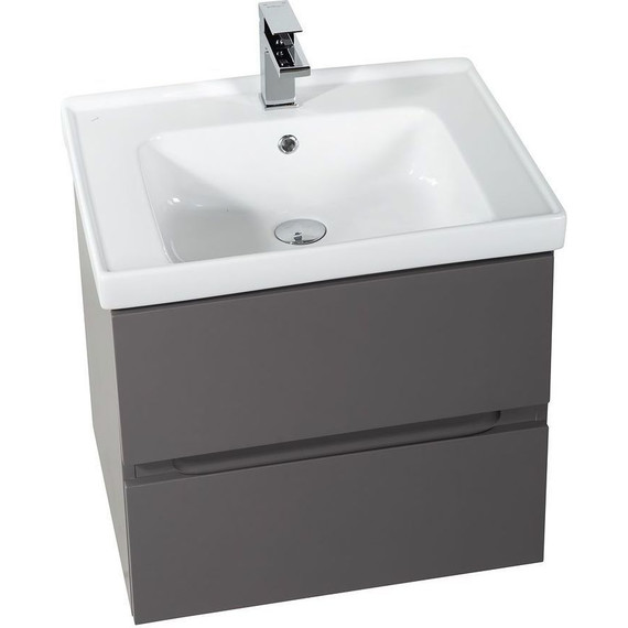 Тумба подвесная с раковиной Art&Max AM-Techno-900-2C-SO-ZB815 90 см, смоки софт - 4 Тумба подвесная с раковиной Art&Max AM-Techno-900-2C-SO-ZB815 90 см, смоки софт фото 4