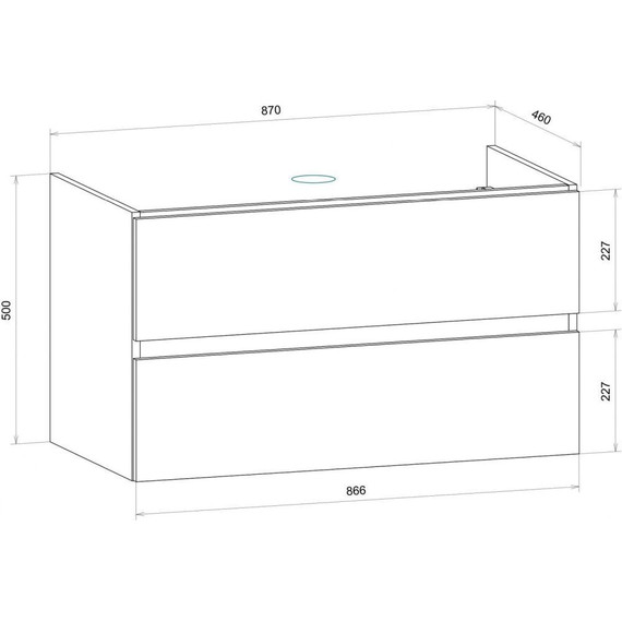 Тумба подвесная с раковиной Art&Max AM-Techno-900-2C-SO-LW823 90 см, дуб мелфорд фото 10