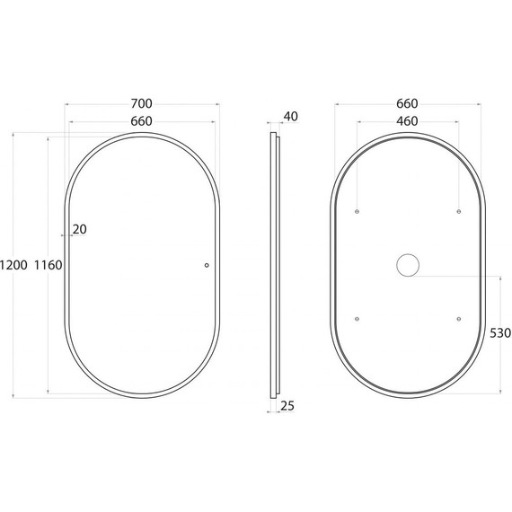 Зеркало Art&Max Bari Led 120 см AM-Bar-700-1200-DS-F фото 5