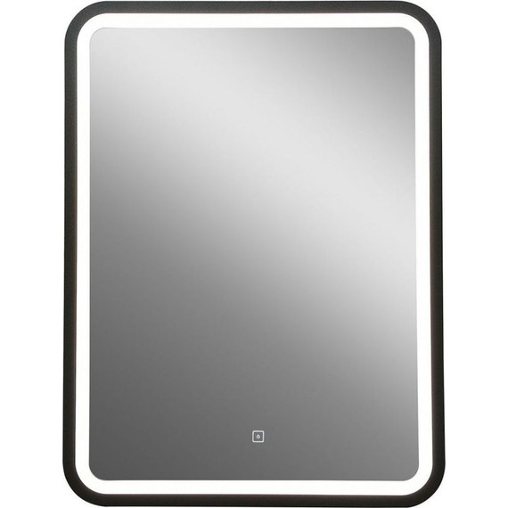 Зеркало Art&Max Genova Led 60 см AM-Gen-600-800-DS-F, черный фото 