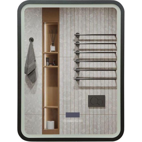 Зеркало Art&Max Genova Led 60 см AM-Gen-600-800-S-F-MFP, черный - 6 Зеркало Art&Max Genova Led 60 см AM-Gen-600-800-S-F-MFP, черный фото 6