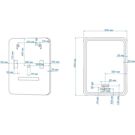 Зеркало Art&Max Genova Led 60 см AM-Gen-600-800-S-F-MFP, черный - 8 Зеркало Art&Max Genova Led 60 см AM-Gen-600-800-S-F-MFP, черный фото 8