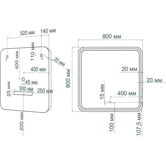 Зеркало Art&Max Genova Led 80 см AM-Gen-800-800-DS-F, черный - 7 Зеркало Art&Max Genova Led 80 см AM-Gen-800-800-DS-F, черный фото 7