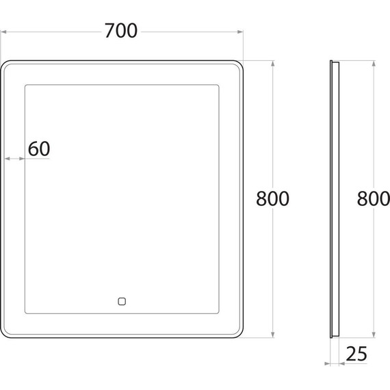 Зеркало Art&Max Latina Led 70 см AM-Lat-700-800-DS-F фото 6