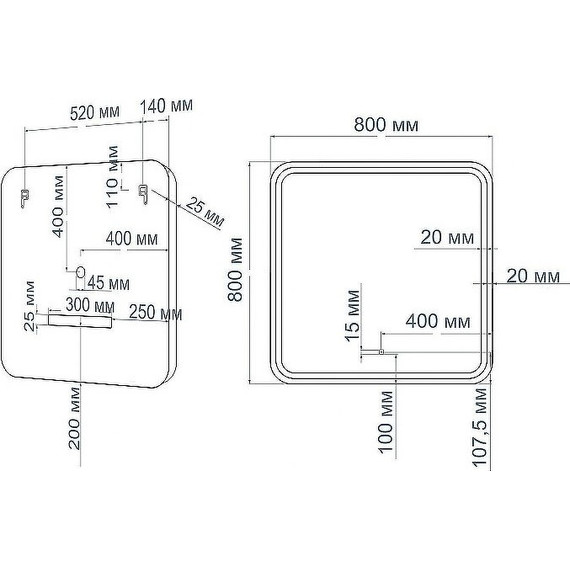 Зеркало Art&Max Latina Led 80 см AM-Lat-800-800-DS-F фото 5