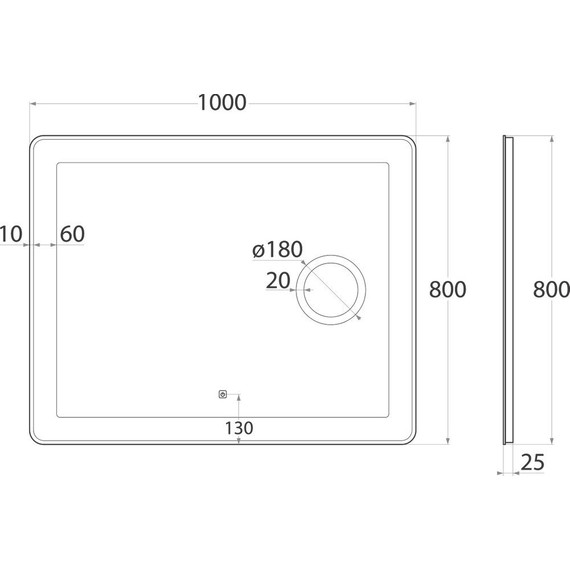 Зеркало Art&Max Latina Led 100 см AM-Lat-1000-800-DS-F-X3 - 4 Зеркало Art&Max Latina Led 100 см AM-Lat-1000-800-DS-F-X3 фото 4