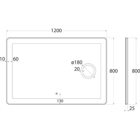 Зеркало Art&Max Latina Led 120 см AM-Lat-1200-800-DS-F-X3 - 4 Зеркало Art&Max Latina Led 120 см AM-Lat-1200-800-DS-F-X3 фото 4