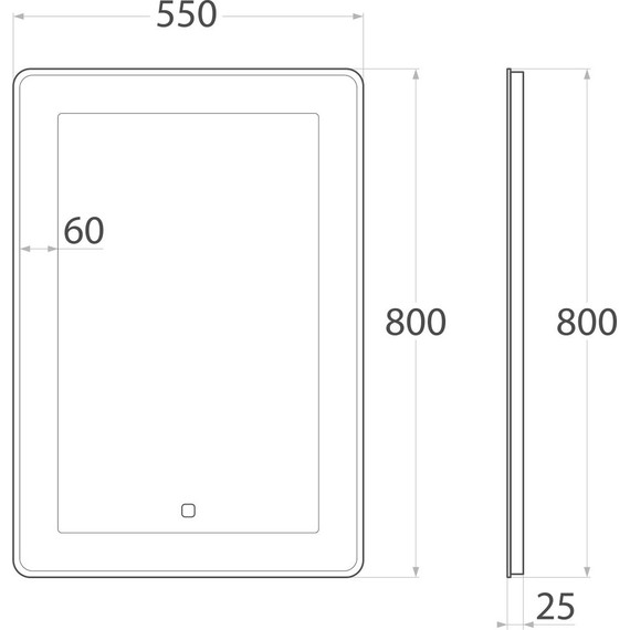 Зеркало Art&Max Latina Led 55 см AM-Lat-550-800-DS-F фото 4