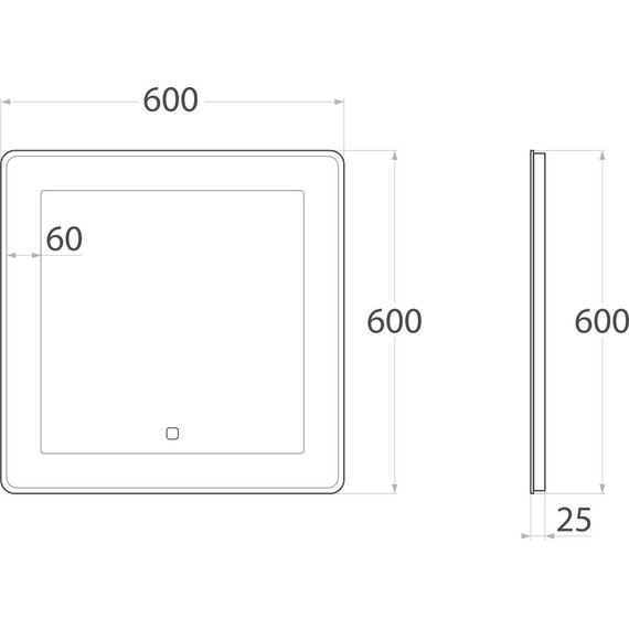 Зеркало Art&Max Latina Led 60 см AM-Lat-600-600-DS-F фото 4