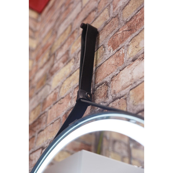 Зеркало Art&Max Milan Led 80 см AM-Mil-800-DS-F-Nero, черный ремень - 9 Зеркало Art&Max Milan Led 80 см AM-Mil-800-DS-F-Nero, черный ремень фото 9