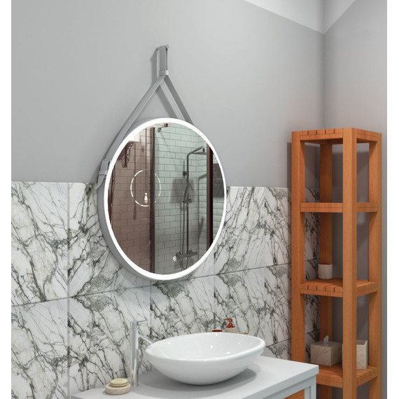 Зеркало Art&Max Milan Led 65 см AM-Mil-650-DS-F, белый ремень - 2 Зеркало Art&Max Milan Led 65 см AM-Mil-650-DS-F, белый ремень фото 2